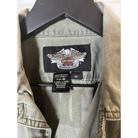 Harley Davidson Button Up Sort Sleeve Size Medium - Picture 3 of 6